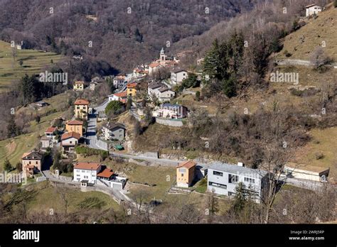village view  muggio valle  muggio ticino switzerland stock