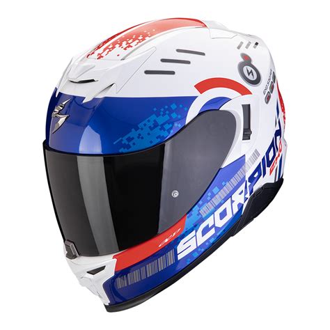 Scorpion Exo 520 Evo Air Titan White Blue Red Helmet