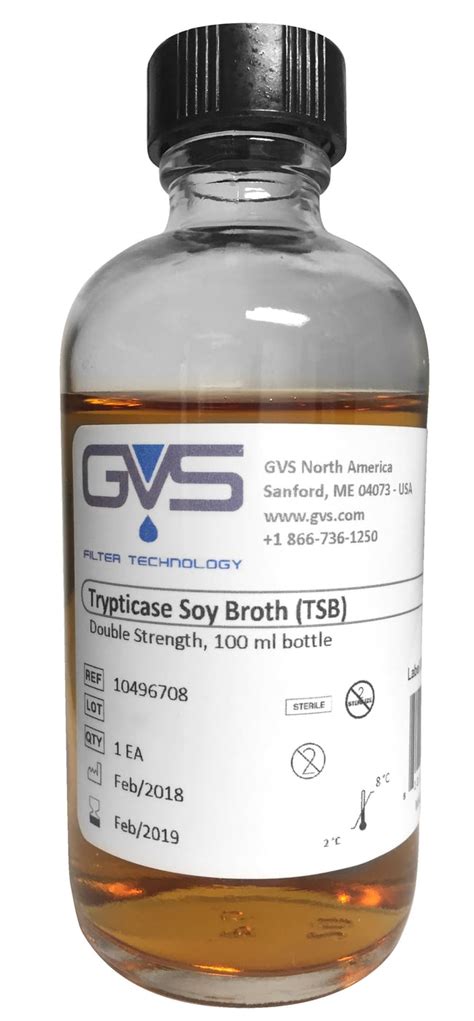 Gvs Trypticase Soy Broth Tsb Bottled Broth 100ml Single Strength