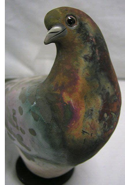 Raku Pottery Pigeon Figure Dec B S Slosberg Inc