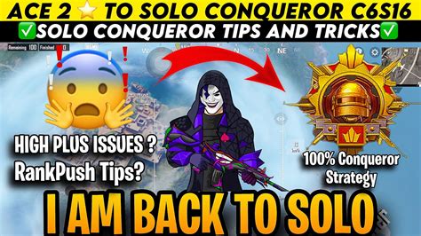 Ace 2⭐ To Conqueror In Bgmi🇮🇳 Bgmi Solo Conqueror Rank Push Tips