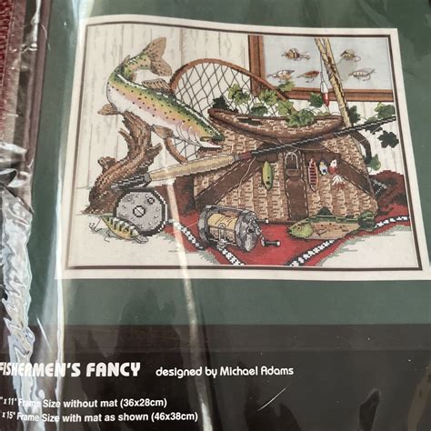 NIP Dimensions Fishermen S Fancy Counted Cross Stitch Kit 3787 14 X11