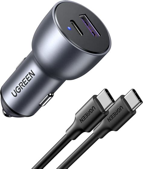 UGREEN 52 5W Cargador De Coche USB Con 1M USB C Cable Puerto USB C De