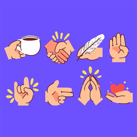 Free Vector | Hand drawn emoji hands collection