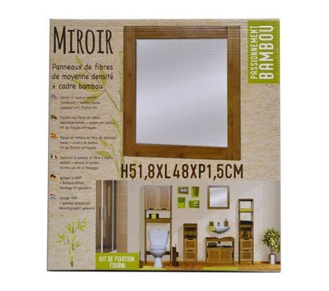 Miroir Mural De Salle De Bain En Bambou Miroir BUT