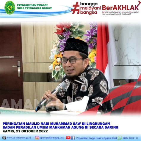 PENGADILAN TINGGI NTB MENGIKUTI PERINGATAN MAULID NABI MUHAMMAD SAW