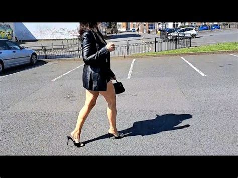 Mature In Leather Jacket High Heels Mules Walking In Public MatureStilettoDiva YouTube