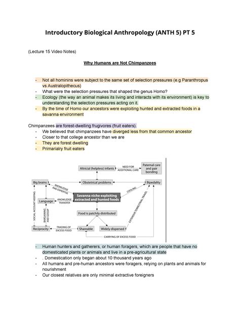 Anth 5 Notes Pt 5 Introductory Biological Anthropology ANTH 5 PT 5