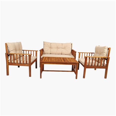 Shop Wooden 4 Seater Outdoor Lounge Set Online Home Centre Uae