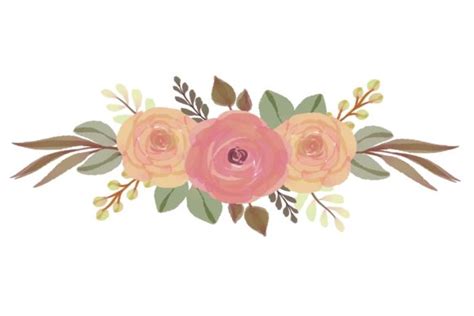 Arrangement Pink Floral Watercolor Frame Graphic By Setyawati Elis