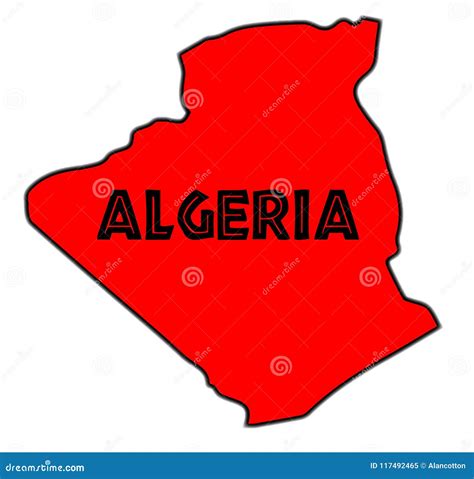 Algeria Silhouette Map Stock Vector Illustration Of African 117492465