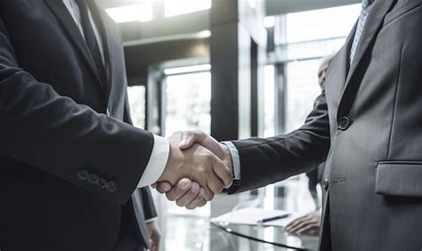 Premium AI Image Two Men Shaking Hands In An Office