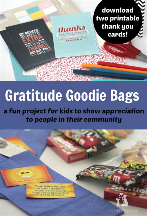 Gratitude Goodie Bags Free Printable Moments A Day