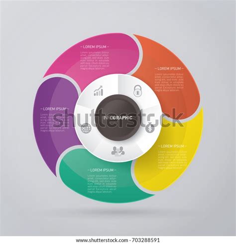 Vector Circle For Infographic Template Pie Charts With 5 Steps