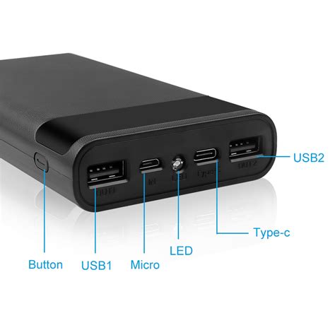 Batería Externa de Carga Rápida Cargador Portátil USB Tipo C