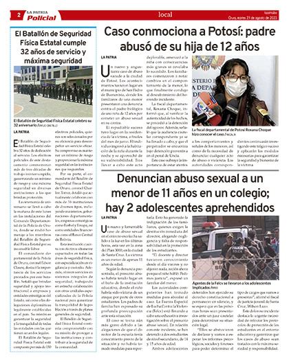 Caso Conmociona A Potosí Padre Abusó De Su Hija De 12 Años Periódico