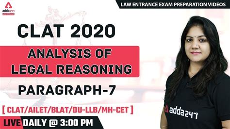 Clat 2020 Analysis Of Legal Reasoning 7 Clatailetblatdu Llbmh Cet Law Entrance Youtube