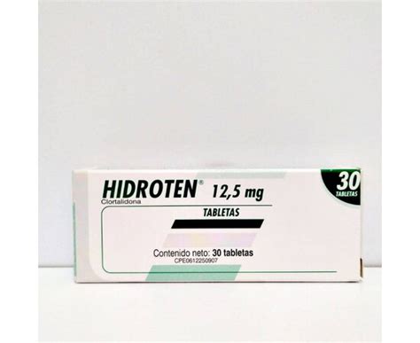 MEDICINA HIDROTEN 12 5 MG TAB X 30 Sihay