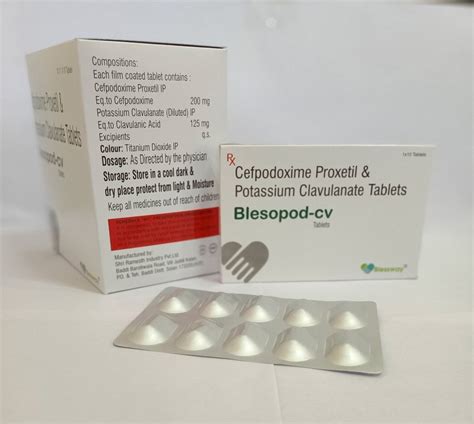 Cefpodoxime Proxetil 200mg Potassium Clavulanate125mg Blesopod Cv Tab At Rs 3600 Box