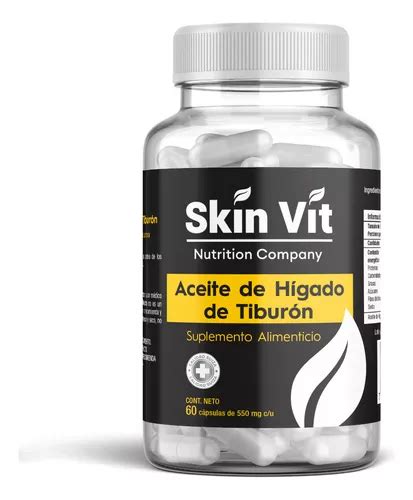 Aceite De Hígado De Tiburón Skin Vit De 60 Cápsulas 550mg Súper Premium