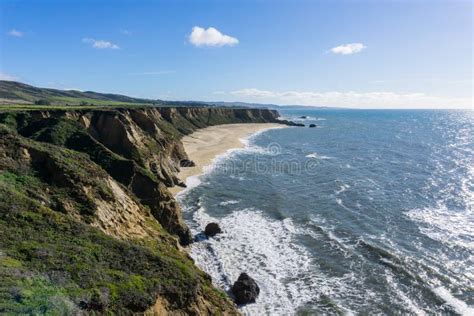 Cliffs And Large Half Moon Shaped Beach Pacific Ocean Coast Half Moon