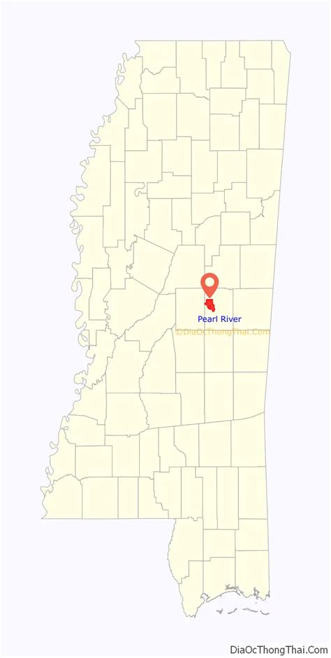 Map of Pearl River CDP, Mississippi - Thong Thai Real