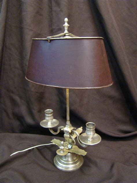 Proantic Lampe Bouillotte Deux Feux En Bronze Argent D But Xx