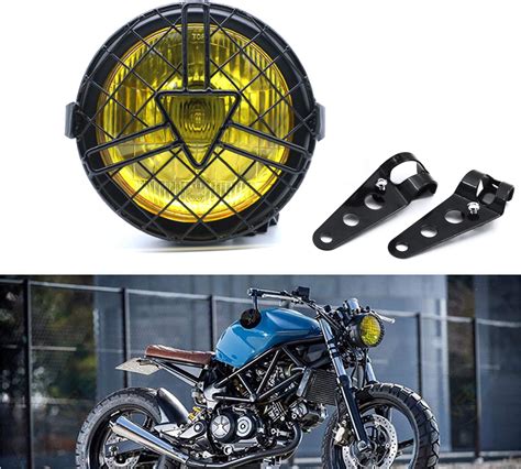 Jmtbno Phare De Moto Led De Pouces Avec Support De Phare De Moto