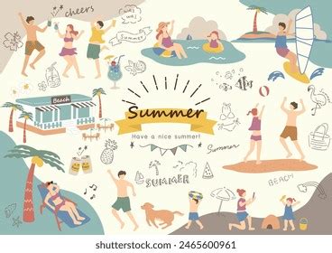 People Enjoying Summer Over Royalty Free Licensable Stock