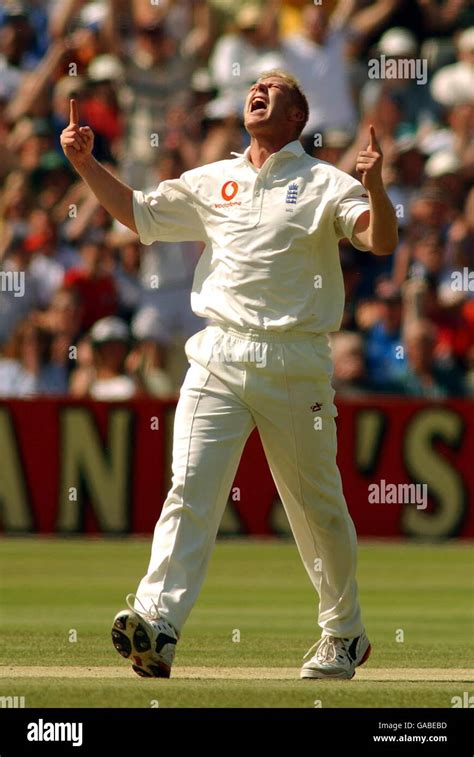 England S Matthew Hoggard Celebrates His Taking The Wicket Of Sri Lanka