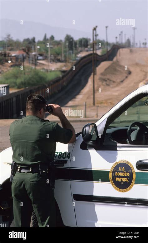 United States Border Patrol at the US Mexico border in Calexico ...