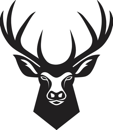 Symbolic Stag Deer Head Icon Design Vector Elegance Of The Wild Deer