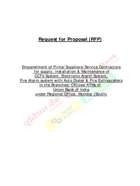 Fillable Online Pdf Request For Proposal Rfp Empanelment Of Vendors