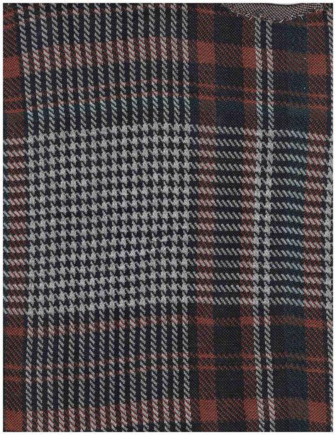 1 Yard Double Knit Jacquard Plaid Fabric Stretch Polyester Rayon