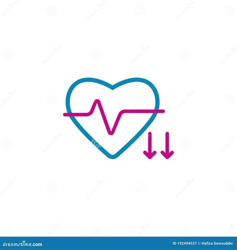 Heart Rate Decrease Vector Illustration Decorative Design Stock Vector