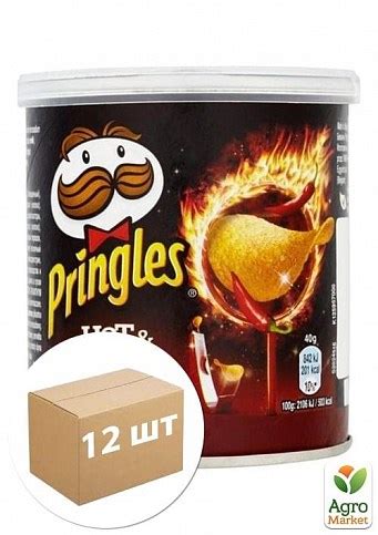 Чіпси Hot Spicy гострі ТМ Pringles 40г упаковка 12 шт купити поштою в Одесі Києві Україні