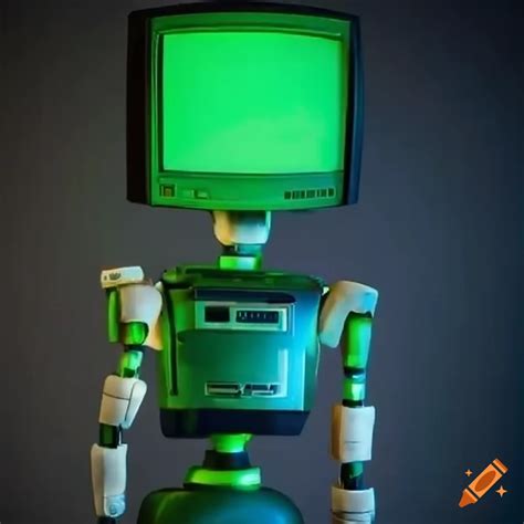 Retro Robot With Crt Monitor Head On Craiyon