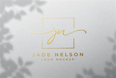 Premium Psd Logo Mock Up Letterpress Logo Gold Foil Stamping