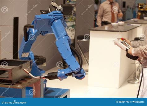 Industrial robot arm stock image. Image of metal, economy - 28381713