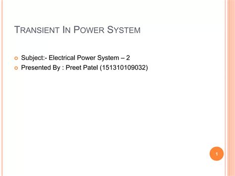 Transient In Power System Ppt