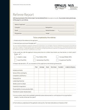 Nus Mba Referee Report Fill And Sign Printable Template Online