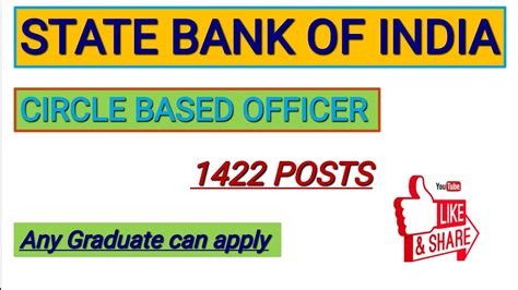 Name Of Post State Bank Of India SBI CBO Circle Based Officer Online