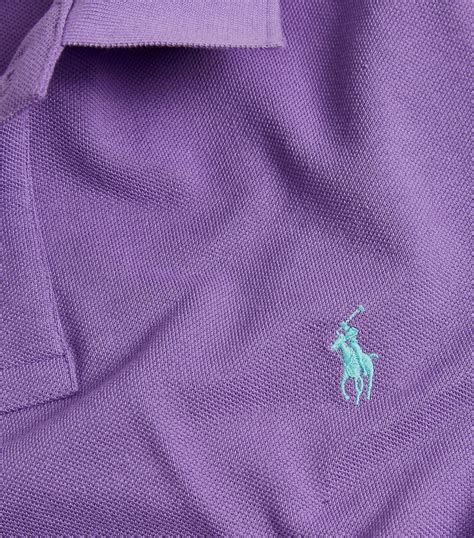 Polo Ralph Lauren Purple Cotton Mesh Slim Fit Polo Shirt Harrods Uk