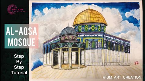 Masjid Al Aqsa Drawing Step By Step Tutorial Al AqsaMosque Palestine