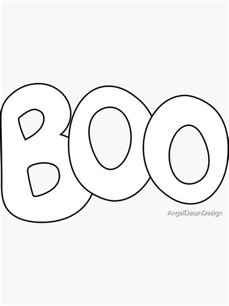 "BOO whimsical text art in white bubble letters" Sticker for Sale by ...