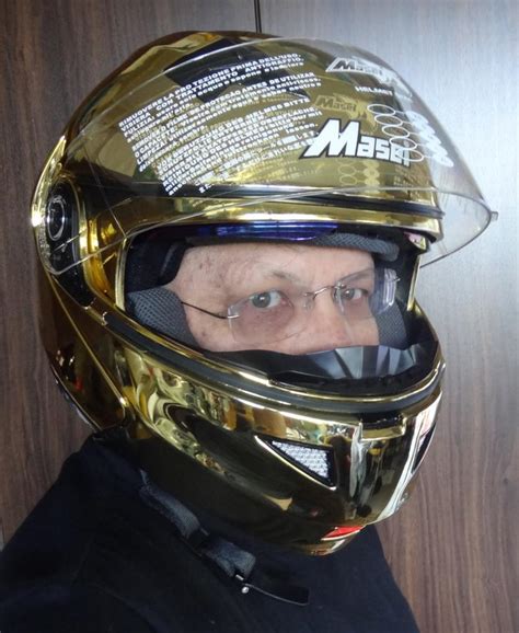 Luusama Motorcycle And Helmet Blog News Masei Gold Chrome Flip Up