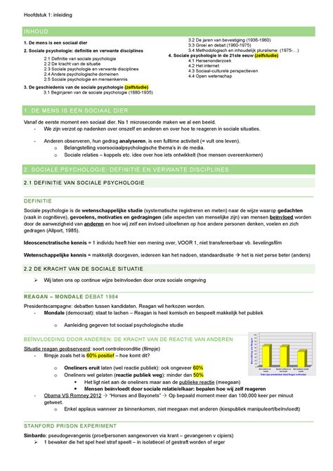 Hoofdstuk 1 SP Samenvatting Sociale Psychologie 2e Bach