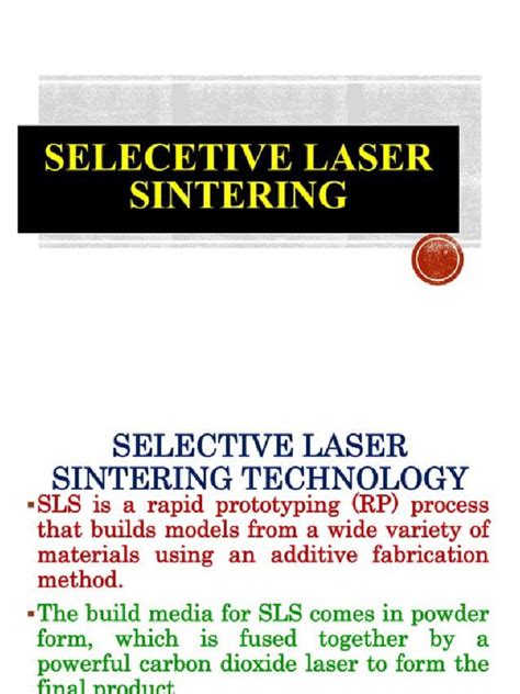 Selective Laser Sintering Sls Unit-3 | PDF