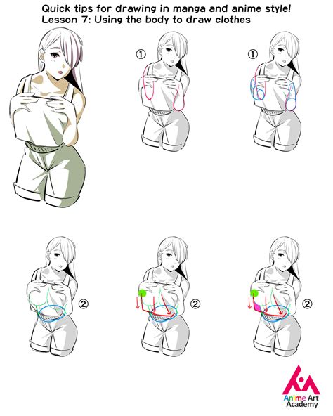 Artstation Quick Tips For Drawing In Manga And Anime Style Using The Body To Draw Clothes