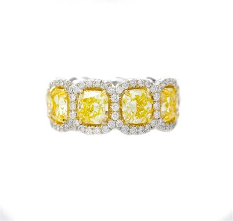 Fancy Yellow Diamond Gold Eternity Band Ring | Fancy yellow diamond ...